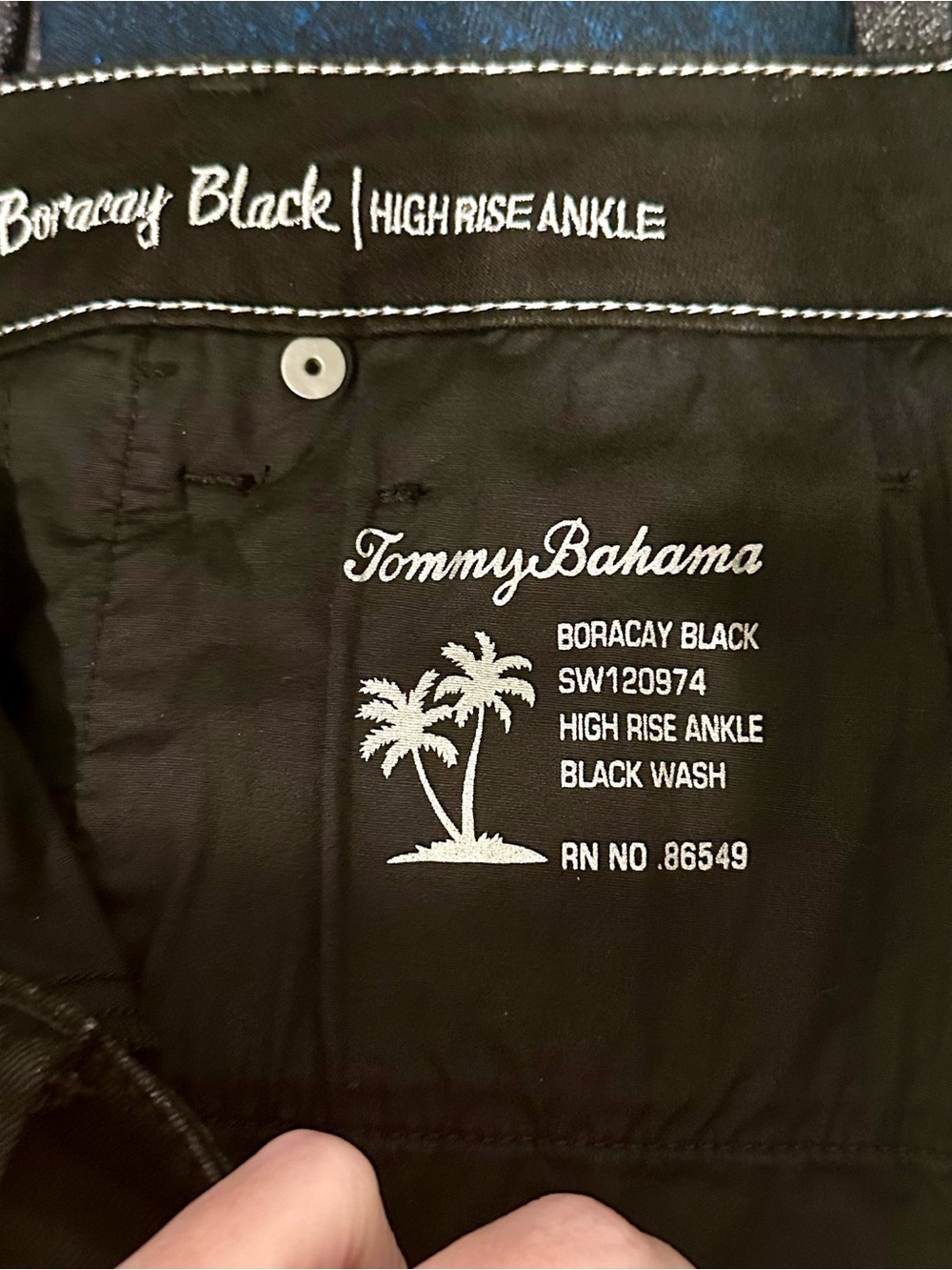 Tommy Bahama Boracay Beach High-Rise Ankle Jeans Metallic Stripe Quiet Luxury - Picture 7 of 9